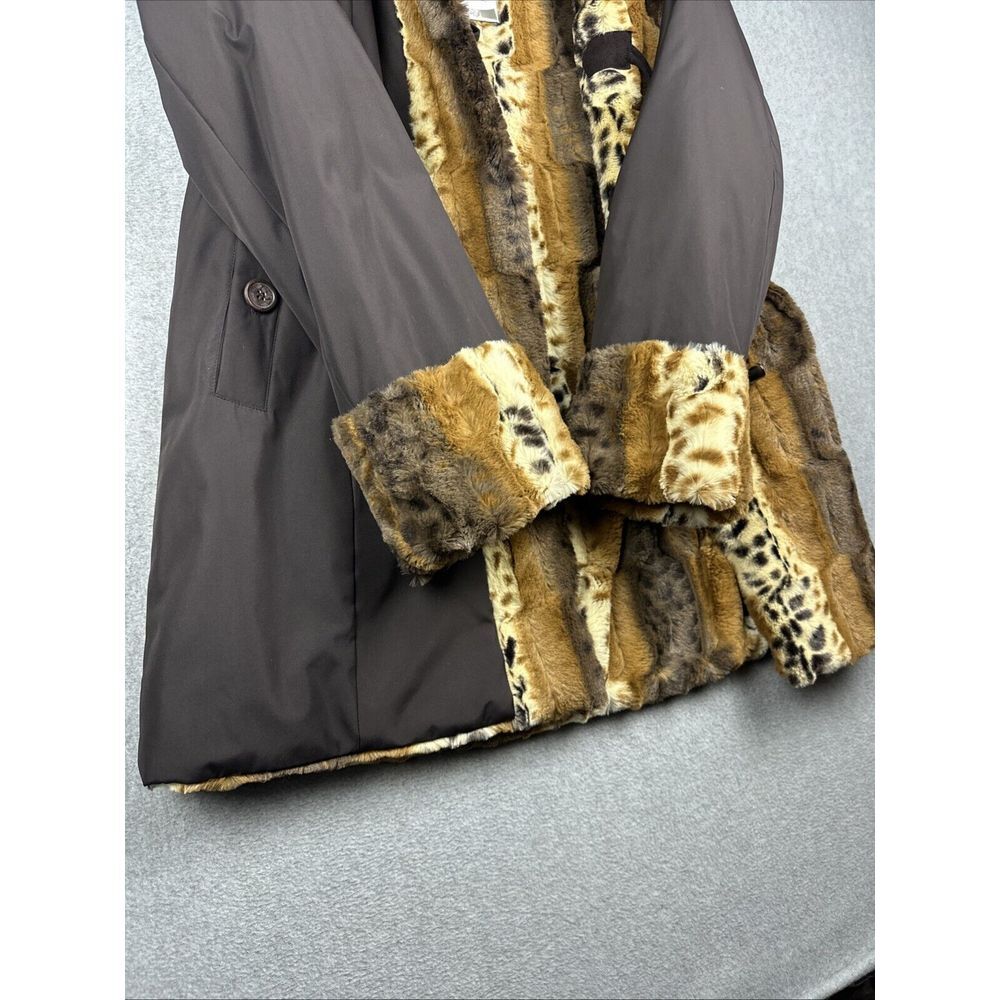 Dennis Basso Reversible Faux Fur Coat Womens XS Penny Lane Mob Wife Overcoat NWT - Picture 10 of 11